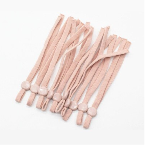 10 bandes elastiques - cordon avec boucle réglable pour masque - beige rosé