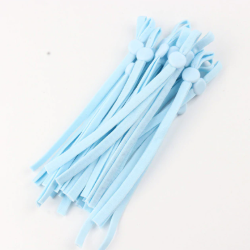 10 bandes elastiques - cordon avec boucle réglable pour masque - bleu ciel