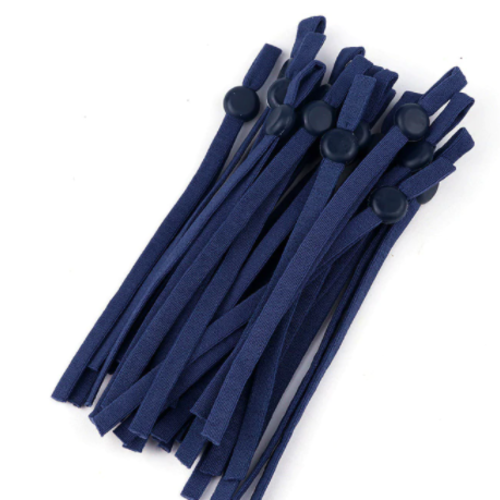 2 bandes elastiques - cordon avec boucle réglable pour masque - bleu marine