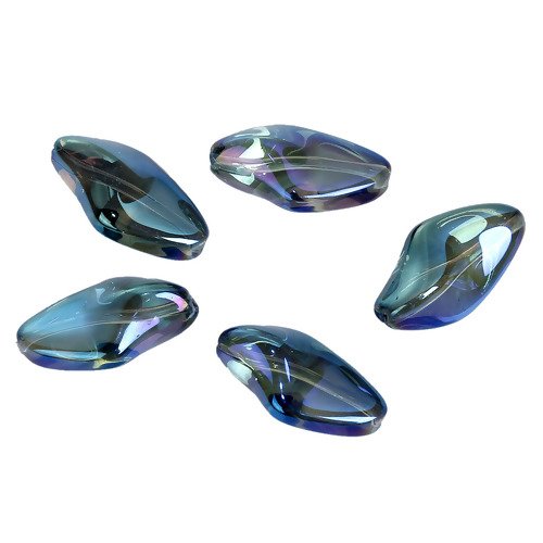 5 perles en verre aurore boréal - p1310