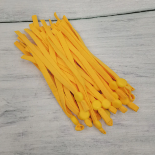 10 bandes elastiques - cordon avec boucle réglable pour masque - jaune