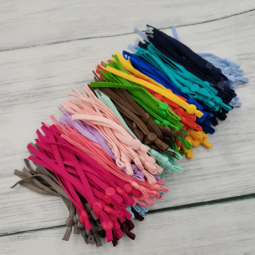 24 bandes elastiques - cordon avec boucle réglable pour masque - multicolore