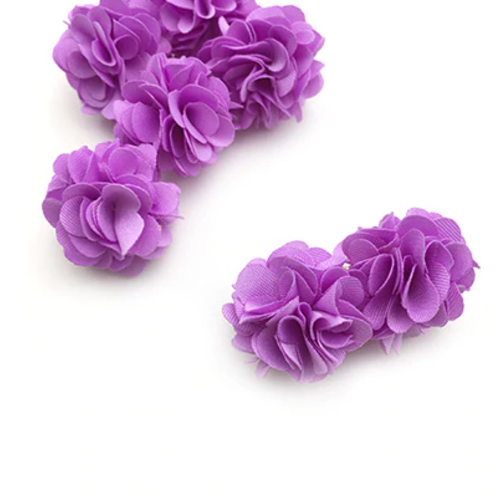 1 pendentif - breloque pompon fleurs - violet - r8412