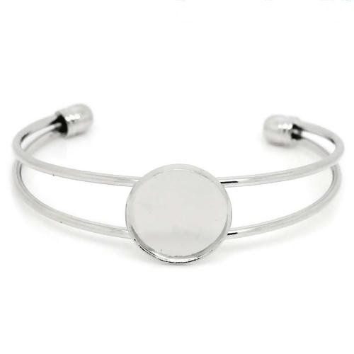 1 bracelet support cabochon - métal argenté - 18 mm