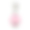 1 pendentif charm perle rose fermoir mousqueton - r158