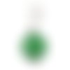 1 pendentif charm perle vert fermoir mousqueton - r154