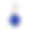 1 pendentif charm perle bleu roi fermoir mousqueton - r150