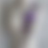 1 applique brodée - dentelle - fleurs - violet - apc-26