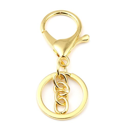 1 porte clé mousqueton - anneau pivotant - couleur doré r223