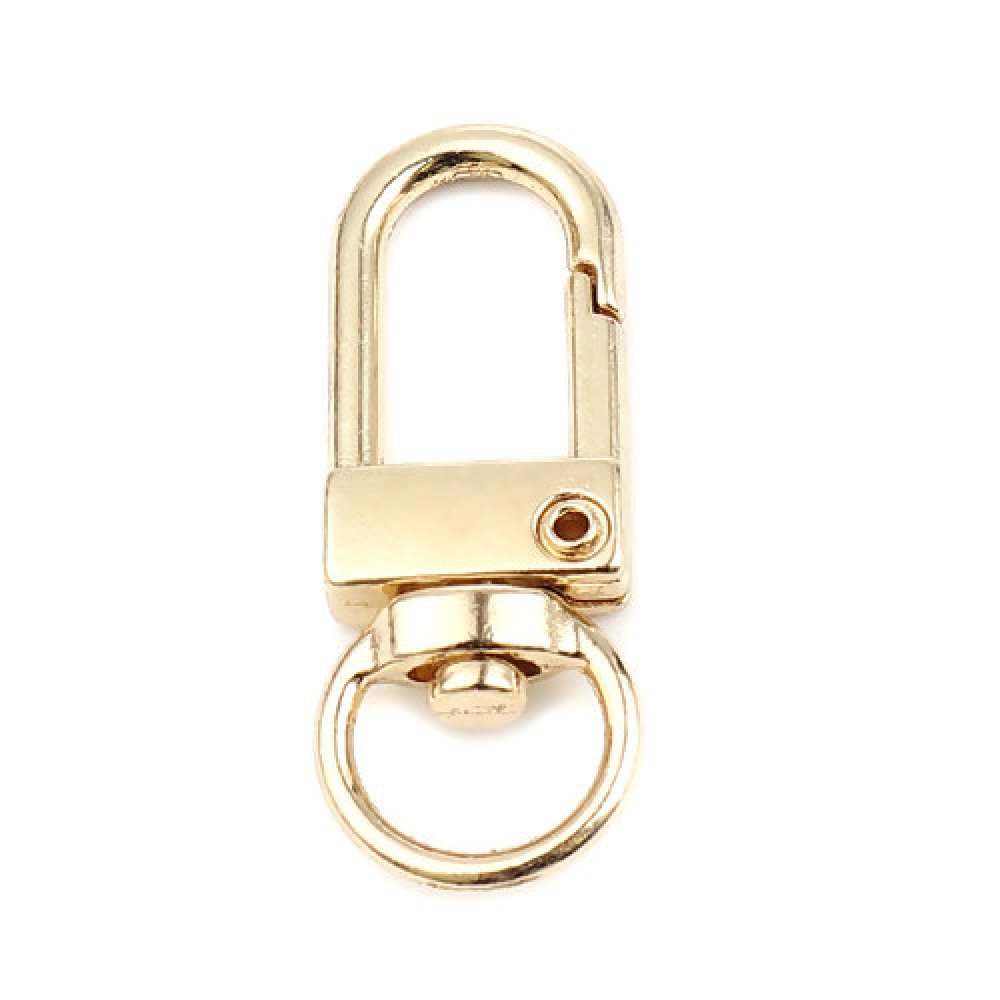 1 porte clé mousqueton - anneau pivotant - couleur doré - r190 - Un grand  marché