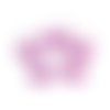 1 lot de 50 perles coeur en acrylique - coeur blanc sur fond violet - r627