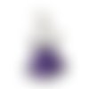 1 breloque robe email violet - métal couleur argenté - r260