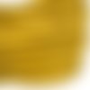 1 m de cordon tressé cuir - rond - 3 mm - jaune