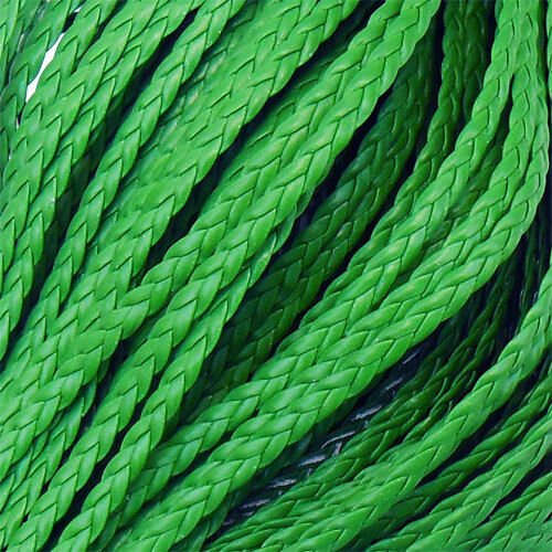 1 m de cordon tressé simili cuir - plat - 5 mm - vert