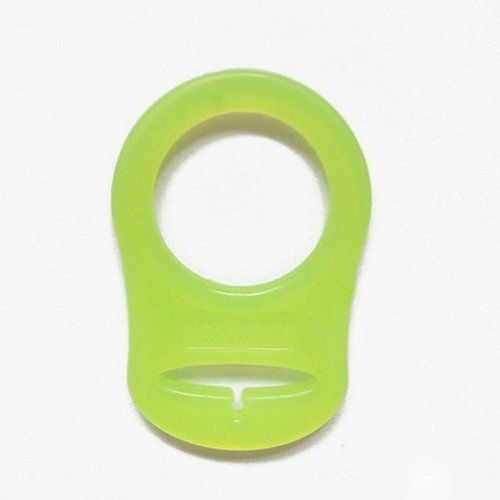1 anneau adaptateur en silicone pour tétine translucide - vert - jaune