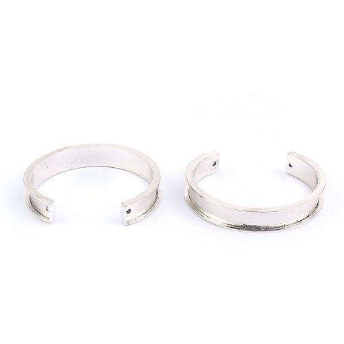 1 bracelet manchette - jonc - argenté - 17 cm - r536