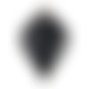 1 pendentif - sequin pétale de fleurs émaillé noir - laiton r576