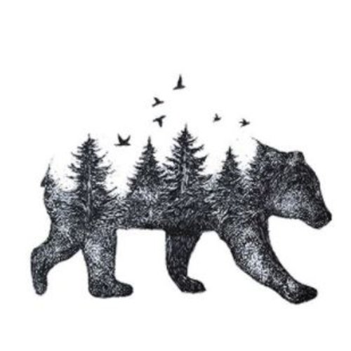 Transfert thermocollant - l'ours forêt - 5 cm x 7 cm