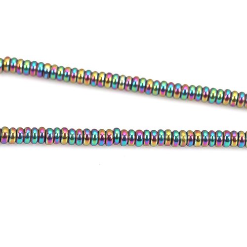 30 perles hématites - perles entretoise irisé - 4 mm - p210