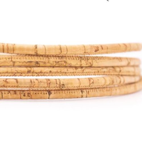 Cordon liège du portugal - bois naturel - 5 mm - vendu par 50 cm