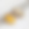 1 breloque pendentif fleur - emaillé jaune - r558