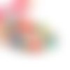 1 chapelet perles heishi - fleurs - rondelles en pâte polymère - 8 mm - multicolore - r669