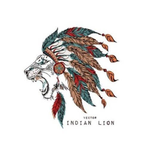 Transfert thermocollant - le lion indien - 21 cm x 22.5 cm
