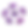 1 breloque - connecteur cauris véritable coquillage - violet r258