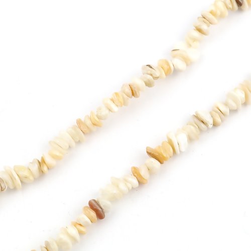 Perles de coquillage - chips beige teintées - lot de 30 - p875