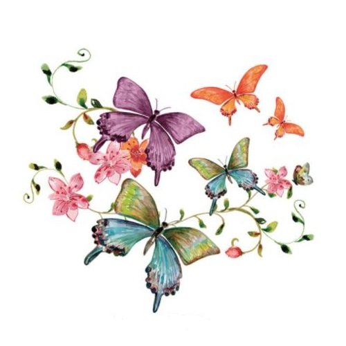 Transfert thermocollant - nuée de papillons - 22 cm x 19.8 cm