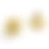 1 paire de boucles d'oreille puces - fleur en acier inoxydable - couleur métal doré - r448