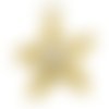 1 breloque - pendentif - etoile de mer - strass et emaillé jaune - métal doré - r633