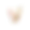 1 breloque - pendentif - coeur emaillé rose et  bleu - perle nacrée - métal doré - r619