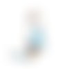 1 breloque pendentif chat emaillé bleu blanc