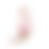 1 breloque pendentif chat emaillé rose blanc