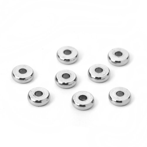 10 perles entretoises - acier inoxydable 304 - 6 x 1,7 mm - p226