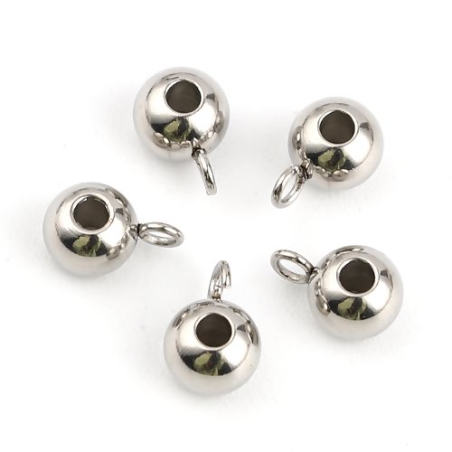 10 perles bélières - acier inoxydable 304 - 6 mm - p964