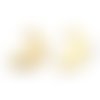 1 paire de boucles d'oreille puces - demi lune -  acier inoxydable - couleur métal doré - r050