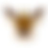 1 breloque pendentif renne - noel -  couleurs métal doré - r654