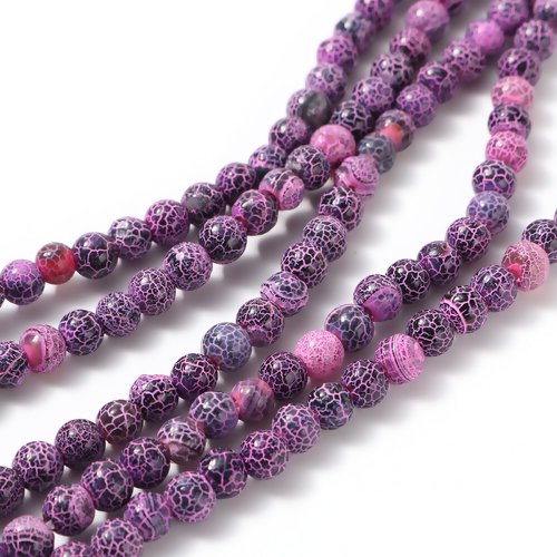 Lot de 10 perles agates en pierre naturelles - tons violet - p1132