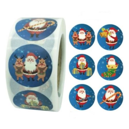 Les étiquettes autocollantes du Père Noël - Pull rouge - 10ex – L