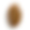 1 pendentif - sequin ovale - émaillé marron - r215