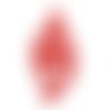1 pendentif - estampe en filigrane - plume - rouge - r775