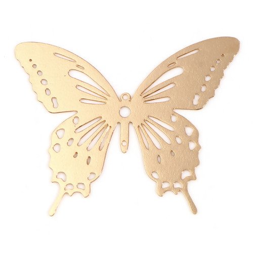 1 pendentif - estampe en filigrane - papillon - doré - r740