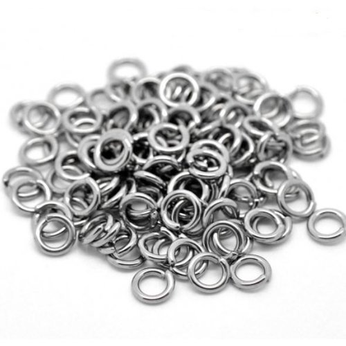 1 lot de 300 anneaux de jonction - ouvert - acier inoxydable - 7.5 mm - r883