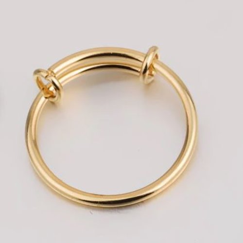 1 bague  anneau - acier inoxydable - couleur métal doré