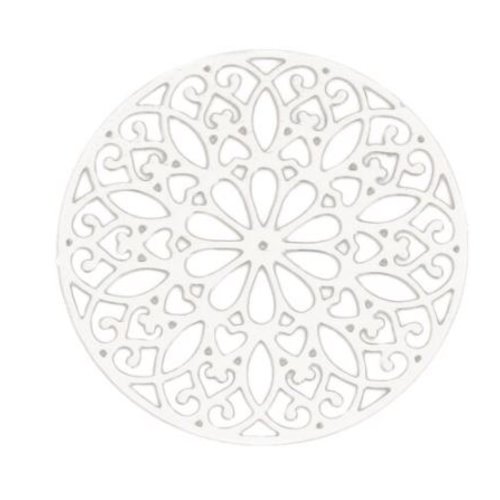 1 estampe fleur filigrane - couleur métal argenté - r927