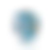 1 perle en verre tensha bleu lac - "style européen " - fleurs sakura - 14 mm - p2630