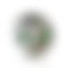 1 perle en verre tensha vert - "style européen " - fleurs sakura - 14 mm - p2635
