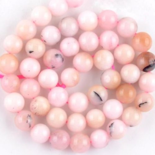 Lot de 10 perles rondes pink opale - p1174